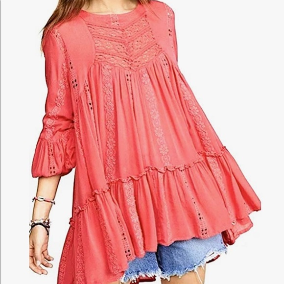 Free People Kiss Kiss Tunic - Color Sweetest Pink Size Small NWOT - Picture 3 of 10